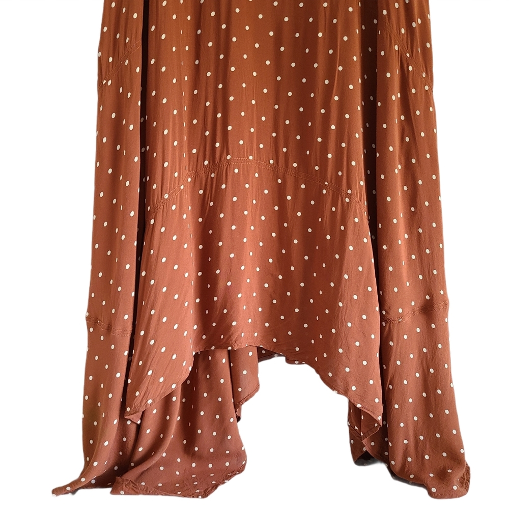 Anthropologie Rust Polka Dot Midi Dress - Picture 6 of 16